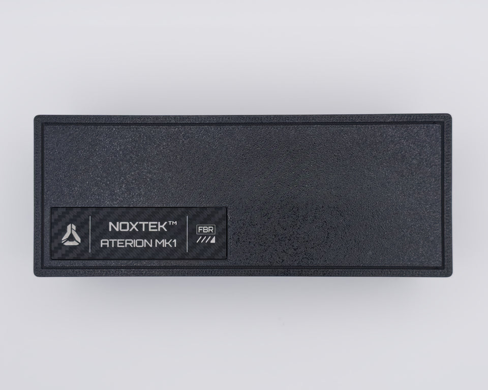 Aterion MK1 presented in its NoxTek FABER packaging with Quick Start guide
